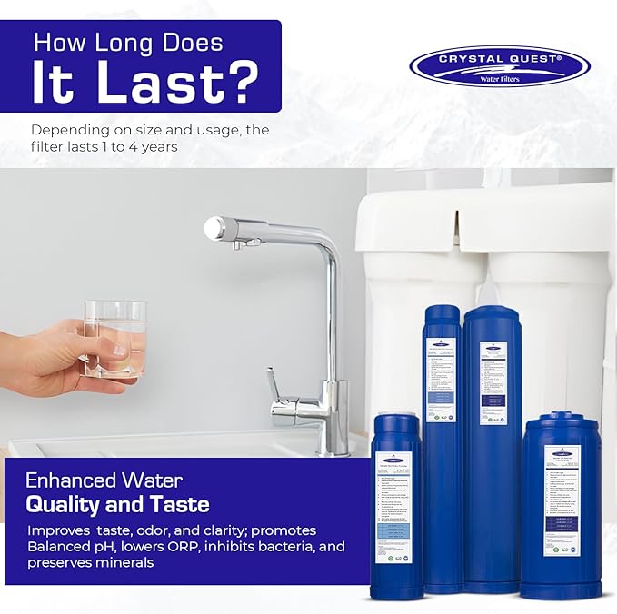 Crystal Quest SMART Replacement Filter | 4-5/8" x 20" Cartridge | 160,000 Gallons Capacity | Advanced Multistage Filtration