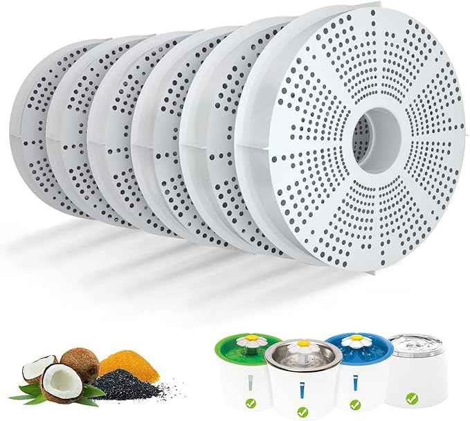 6-Pack Filters, Compatible with Catit Flower Fountains Cat Water Fountain Filter Replacement