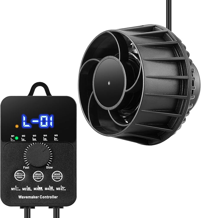 4200GPH Aquarium Wavemaker Pump With Controller 30W DC24V Powerhead with Magnetic Mounting, Wavemaker with LED Display for 200 to 300 Gallon Tank - AquaVibe