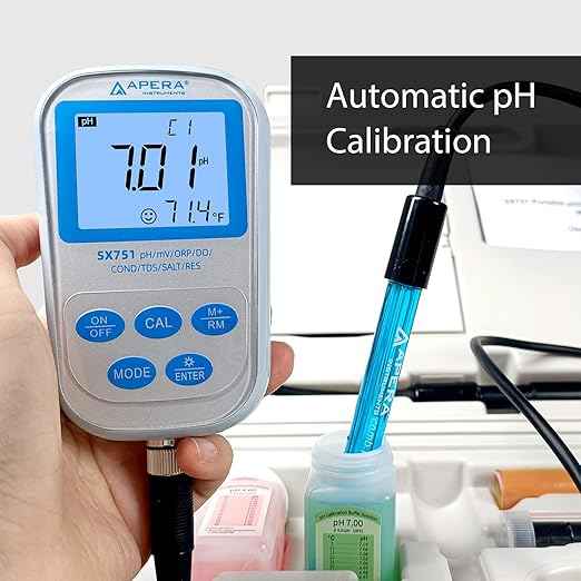 Apera Instruments SX751 pH/ORP/DO/Conductivity/TDS/Salinity/Resistivity/Portable Handheld Multiparameter Meter Kit, Silver