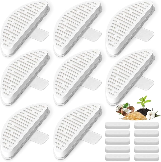 8 Pack Cat Water Fountain Filter & 10 Pack Replacement Filter Sponges Compatible with Uahpet Water Fountain 67oz/2L Automatic Pet Fountain,Pack of 18