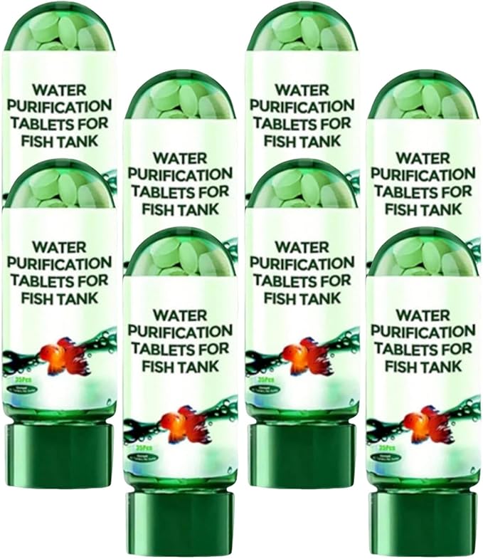 Powerful Aquarium Water Purification Tablet,Water Purification Tablets for Fish Tank,Remove All Kinds of Turbidity from Fish TankWater (8PC)