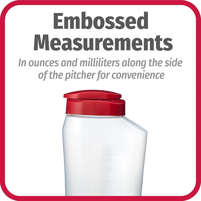 GoodCook 1 Quart Bottle – BPA Free Mixing Pitcher with Lid, Snap Lock Easy Pour Lid, Drink Containers for Fridge, Liquid Storage Container, Jugs for Drinks, Plastic Bottles with Lids