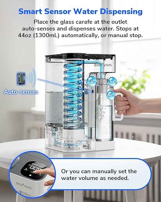 Mate 3 Reverse Osmosis Water Filter Countertop, 3:1 Pure to Drain, Smart Autofill Pitcher, No Installation Water Purifier, 8 Stage RO Water Filtration, with Remineralization, White