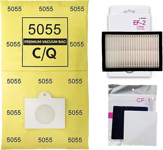 Kenmore Compatible Bag + Filter Kit. (10) Type C/Q Canister Vacuum Bags, (1) CF1 81002 Chamber Filter, (1) EF2 K3040 86880 HEPA Exhaust Filter. For 200 400 Series, - AquaVibe