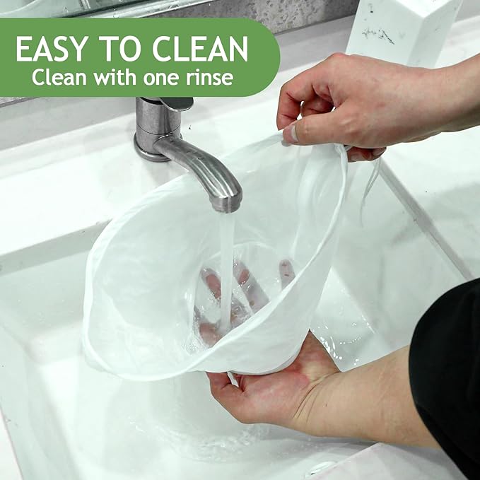 6pcs Bowl-Shaped Nylon Nut Milk Bag Organic Cotton Cheesecloth Bags Reusable Straining Fine Mesh Food Strainer Bag Cloth Strainer For Juicing Almond Milk Tea Greek Yogurt (Small Medium Large)
