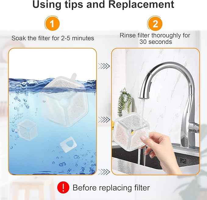 Pet Water Fountain Filters Replacement for 152oz/4.5L Wireless Cat Water Fountain PTM-643, 9+9 Packs Packs Replacement Filters Sponges Sets