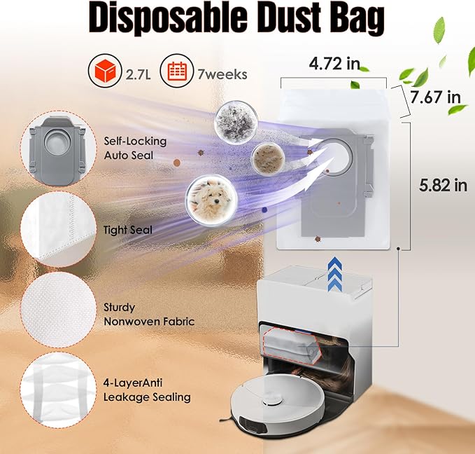 33 PCS S8 MaxV Ultra Accessories Kit for Roborock S8 Max/MaxV Ultra Robot Vacuum,6 Scent Tablets,1 Cleaning Brush,1 Set Main Brush,4 HEPA Filters,4 Mop Cloth,4 Edge Mop Cloth,6 Side Brushes,6Dust Bags - AquaVibe