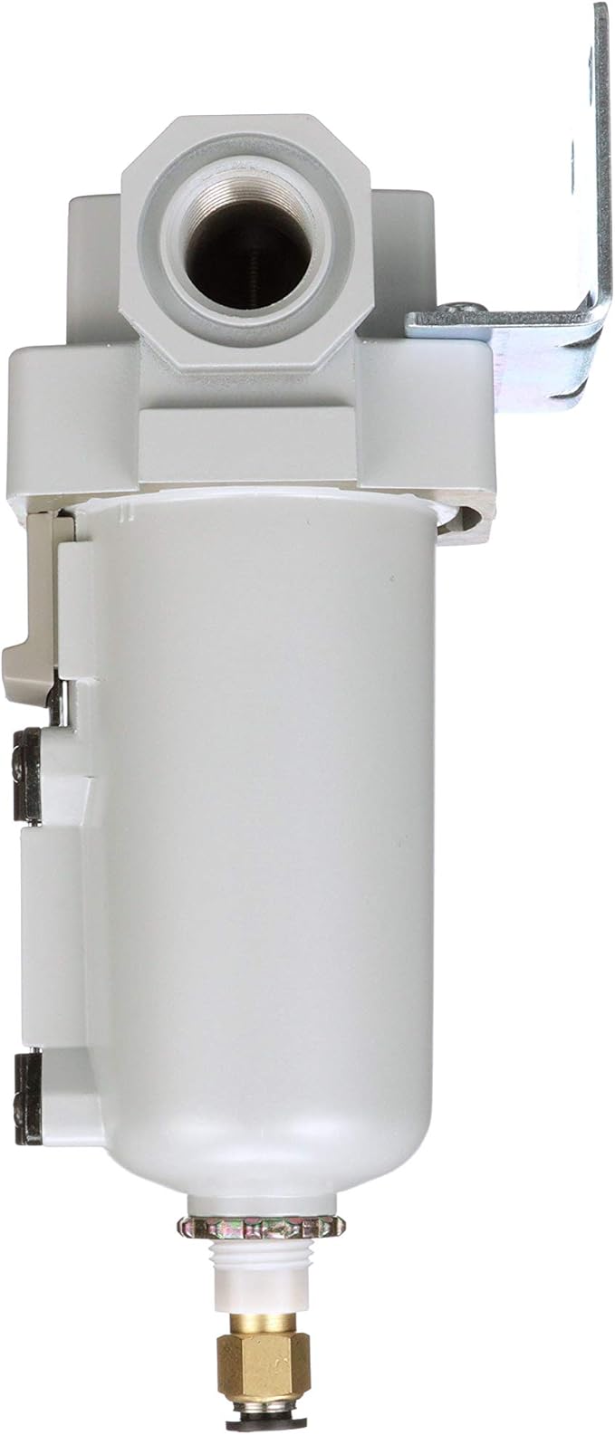 PneumaticPlus SAF400-N04BD-MEP Compressed Air Filter 1/2" NPT, 10 Micron Element, Metal Bowl, Auto Drain, Bracket Included - AquaVibe