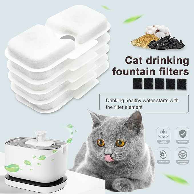 12+12 Pack Replacement Filters for PETLIBRO Capsule Pet Water Fountain - Compatible with Models PLWF005/PLWF115/WF105 - Ensure Fresh, Clean Water for Your Pets