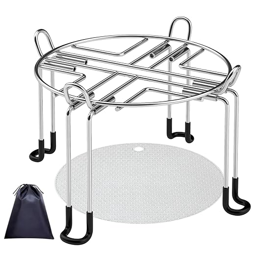 Countertop Water Filter Stand - Detachable Stainless Steel Stand Suitable for Most Brand Gravity Fed Water Filter System,9.4" Diameter by 6.3" Tall,Includes Gray Waterproof Pads and Storage Bags