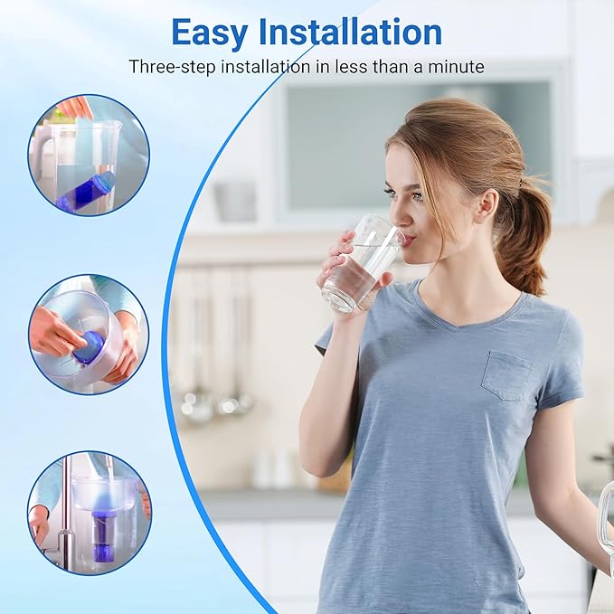 Water Filter Replacement Compatible with PUR Pitcher and Dispenser CRF950Z, CRF-950Z, PPF900Z, PPF951K, 4-in-1 Filter System, Effectively Reducing Lead, PFOA, and PFOS, Pack of 3, By DESENRUIS