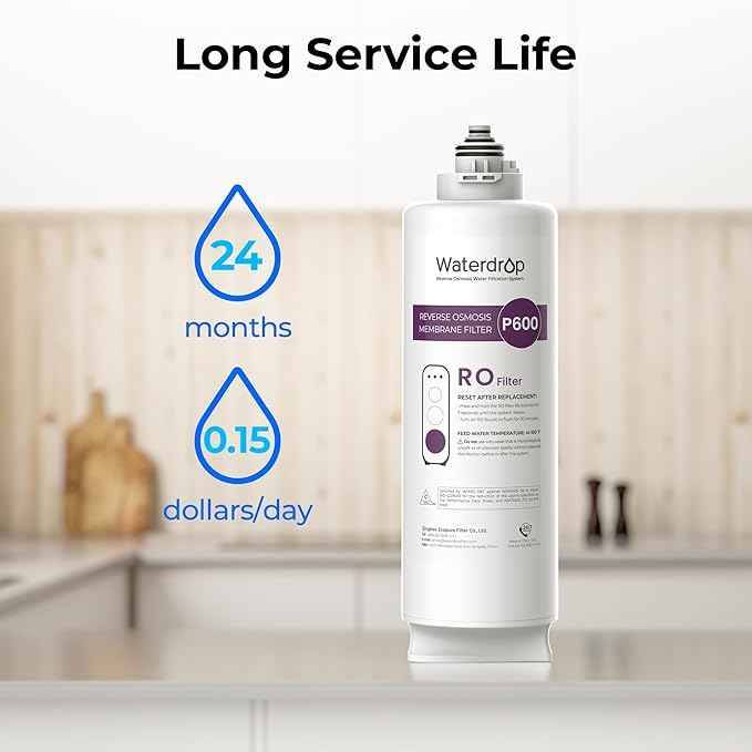 Waterdrop G3 Reverse Osmosis System, with WD-G3P600-RO Filter, 8 Stage Tankless Reverse Osmosis Water Filter System, 600GPD, Bundle
