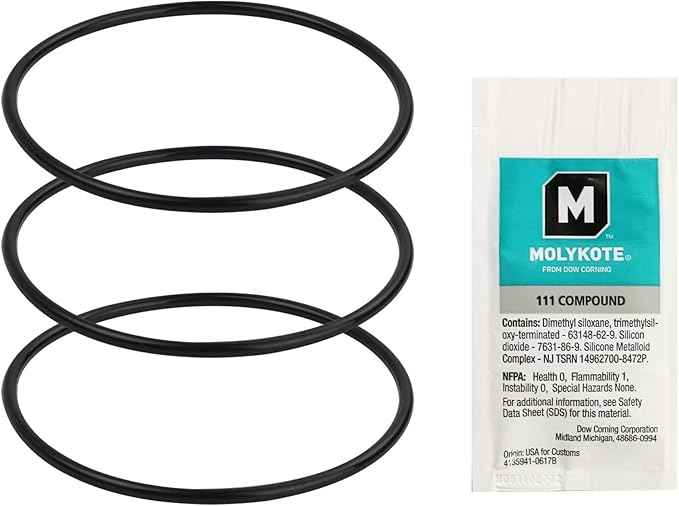 APEC Water Systems Set 3 Pcs 3.5" O.D. Replacement ORing for Reverse Osmosis Water Filter Housings with Lubricant
