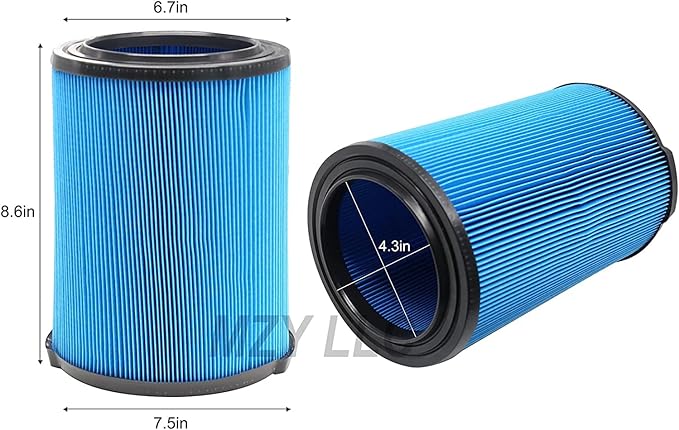 VF5000 3-Layer Pleated Paper Vacuum Filter for RIDGID 5-20 Gallon Vacuums, VF3502 Replacement Vacuum Bags Compatible with Ridgid Wet/Dry Vacuum 12-16 Gallon - AquaVibe