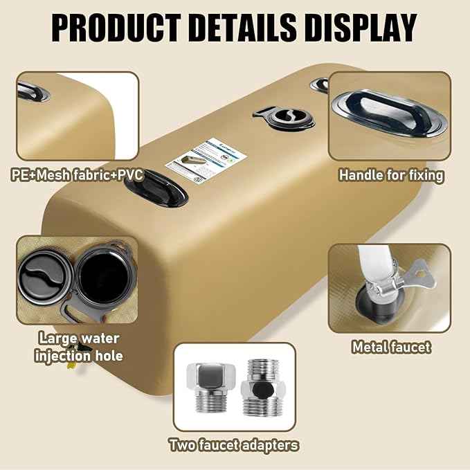 Drinking Water Storage Container,Portable Water Storage Bladder, RV Foldable Water Tank, Can Be Used for Storing Drinking Water, Camping, Traveling, Wilderness Survival Patrols, Etc.