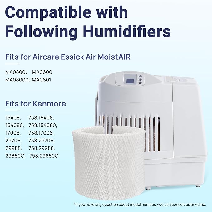 MAF2 Humidifier Filter Replacement for Aircare Esscik Air MiostAIR MA0800 MA08000 MA0600 MA0601 and Replacement for Kenmore 15408, 2 Pack