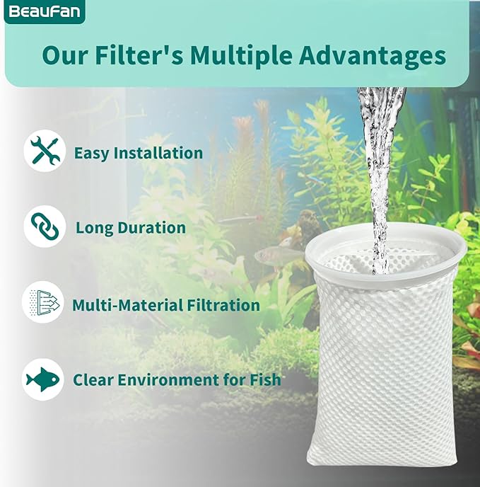 7 Inch 20 Pack 150 Micron Honeycomb Filter Socks for Fish Tank, Aquarium Filter Sock 3D Honeycomb Design Filter Sock, Aquarium Filter Bags for Saltwater