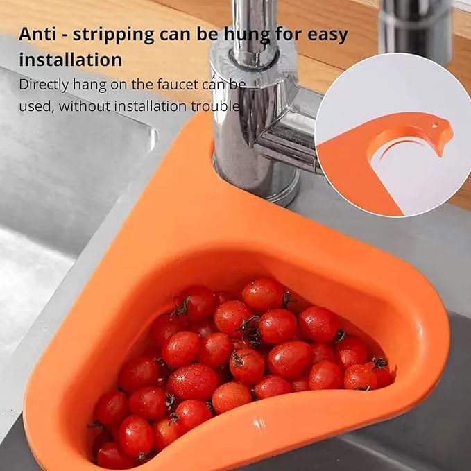 Faucet Hanging Filter Basket for Kitchen Sink, Faucet Hanging Filter Basket, Kitchen Sink Drain Basket Swan, Multifunctional Drain Basket for Kitchen Drain Strainer (Yellow)