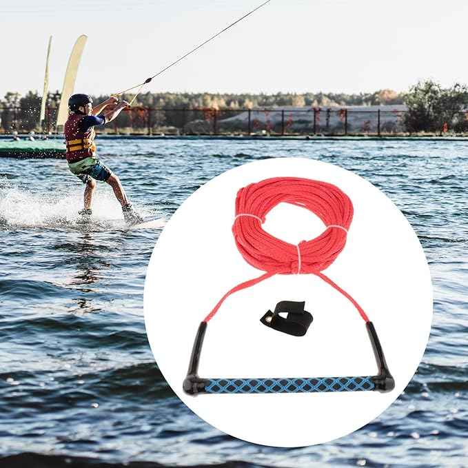 Water Ski Rope, Wakeboard Surfing Tow Rope with Handle Grip, Multifunctional Wake 23M for Water Skis Wakeboard Accs