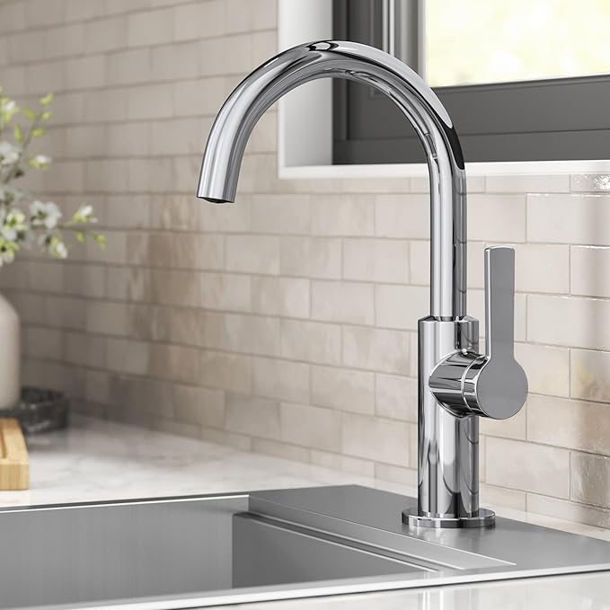 Kraus Oletto Single Handle Kitchen Bar Faucet in Spot Free Antique Champagne Bronze, Kitchen Sink Faucets, KPF-2822SFACB