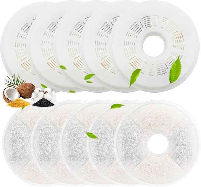 10 Pack Cat Water Fountain Filter, Filters for Cat Water Fountain Fit for Catit Flower Fountain and Catit Stainless Steel Fountain