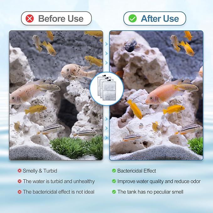 15 Pack PF-L Filter Cartridges Compatible with Top Fin Silenstream PF20, PF30, PF40 and PF75 Power Filters, Remplacement Aquarium Carbon Cartridge with Zeolite