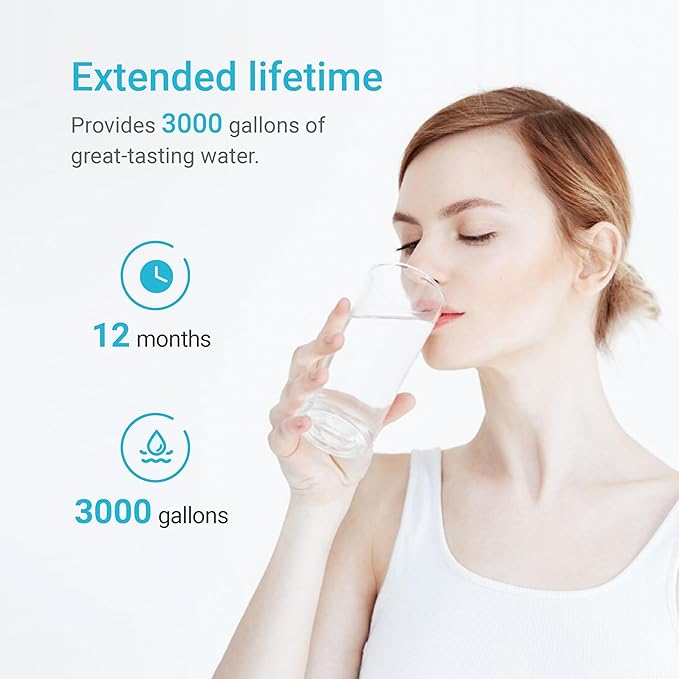 AQUA CREST Replacement Filter for Elkay® 51300C, [No CHIP] Compatible with Elkay® ezH20® and Halsey Taylor® Bottle Filling Stations, NSF/ANSI 42, Reduces Chlorine, Bad Taste & Odor, 3 Packs