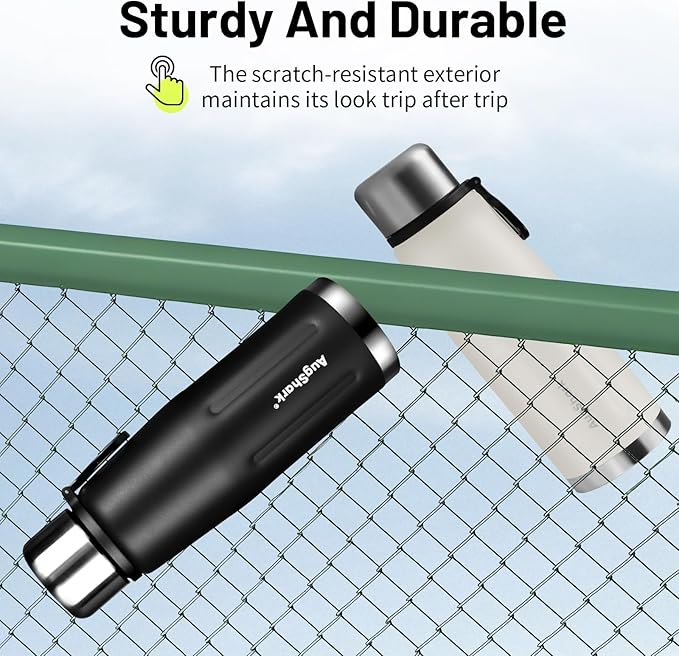 20oz Stainless Steel Insulated Water Bottle Travel Coffee Cup with Lid Leak Proof Metal Water Bottle for Hot and Cold Drink Water Flask (Black-01)