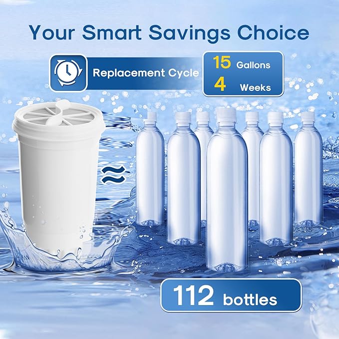 ICEPURE NSF53 6-Stage Pitcher Water Filter Replacement for Zero Pitchers ZR-017, ZR-001, ZR-003, ZR-004, ZR-006, ZR-008, ZR-012, ZR-600,0-TDS 4PACK