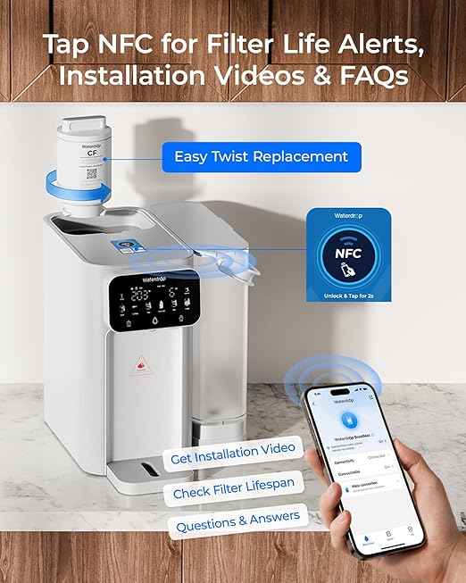 Waterdrop WD-M6H Instant Hot Reverse Osmosis System Countertop Water Filter with CT01 Countertop Water Filter System, Hot and Cold Water Dispenser with Multi-Stage Filtration
