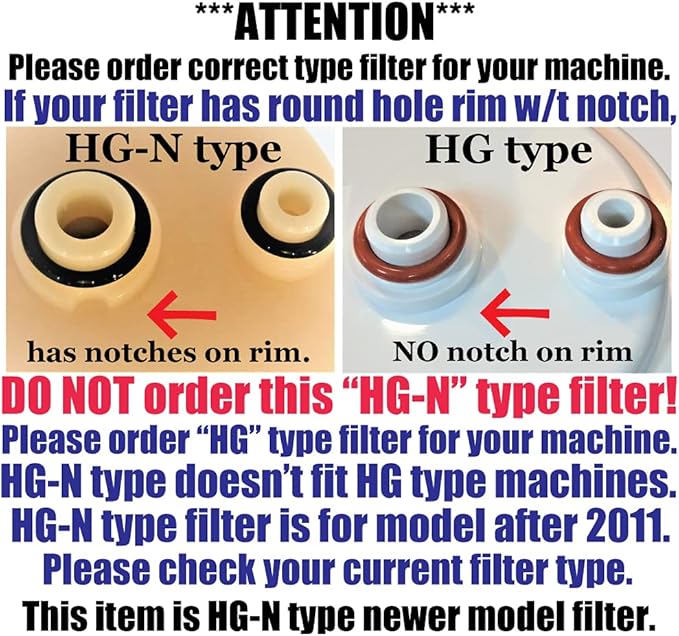 Japan Made HG-N Type Premium Grade Lead Removal Compatible Alkaline Water Filter (Not Compatible with Original HG Type Before 2010 Models)