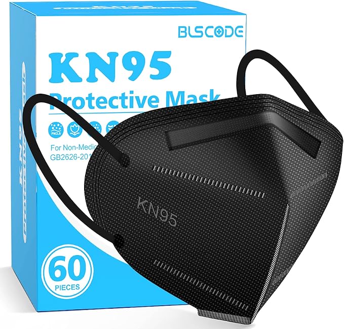 BLScode KN95 Face Mask 60 Pack,Individually Wrapped 5-Layer face Masks,Filter Efficiency≥95% - AquaVibe