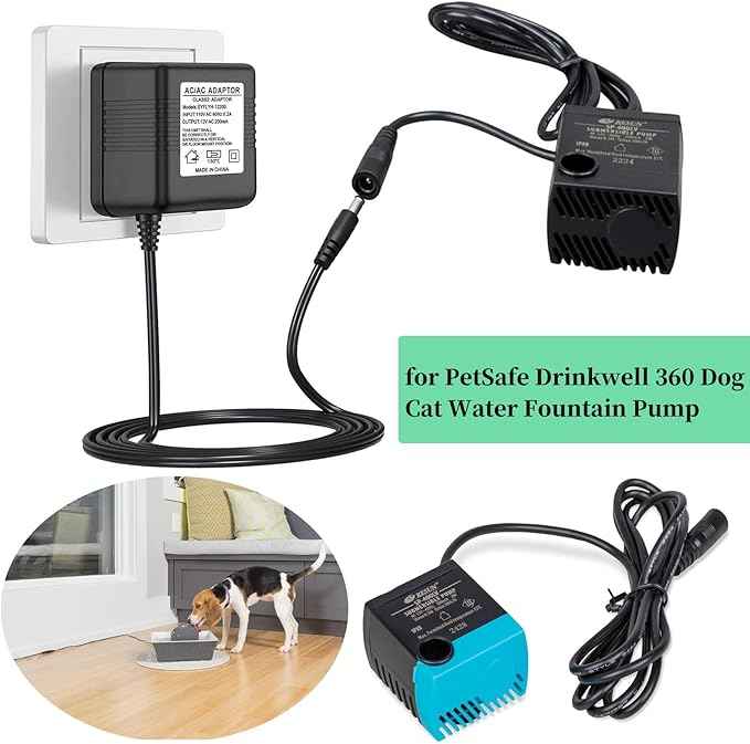 12V Power Adapter for PetSafe Drinkwell 360 Dog Cat Water Fountain Compatible with PetSafe Pump Power Supply（PAC00-13206 ）