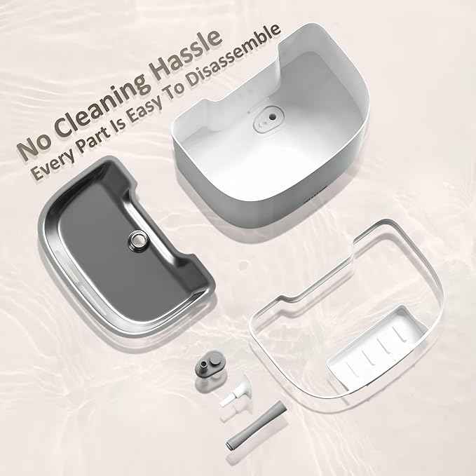 PET LAYSON Pumpless Cat Water Fountain,Smart Cordless Dog Fountains 3.6L/122oz with Maglev Valve Technology Wireless Rechargeable Battery Water Dispenser 8 Filters,2 Nozzles(White01, M1-8 Filter)