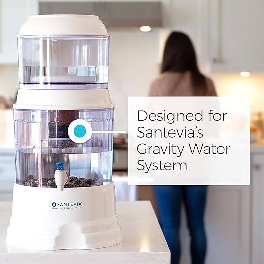5-Stage Alkaline Replacement Filter for the Gravity Water System by Santevia | At Home Water Filter that Makes Water Alkaline and Adds Minerals | Filters Chlorine and Lead