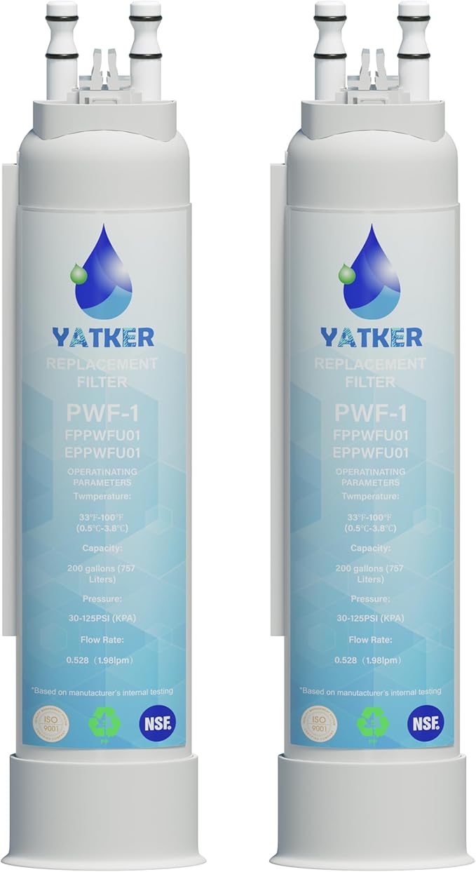 FPPWFU01 Water Filter Replacement Compatible with EPPWF01 PureAdvantage PWF-1 FPPWFU01 PurePour PWF-1 Water Filter(2 Pack)
