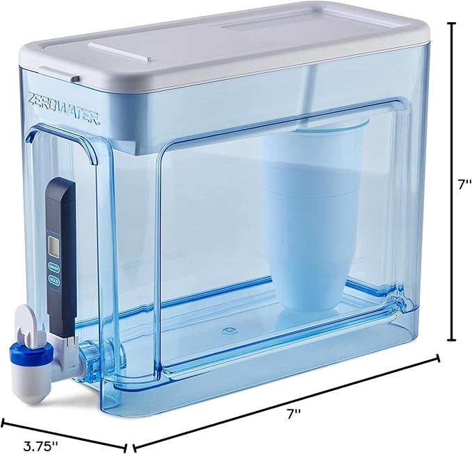 ZeroWater Official Replacement Filter & 32-Cup Ready-Read 5-Stage Water Filter Dispenser Bundle - Improved Tap Water Taste
