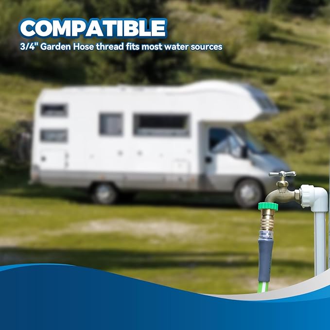 RVGUARD Inline RV Water Pressure Reducer, Brass Lead-Free Water Pressure Reducer with an Inlet Screen Filter for RV, Camper, Travel Trailer