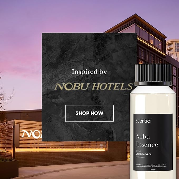 Hotel Diffuser Oil Inspired by The Nobu Hotel Scent - 50 mL 1.69 fl oz - Fragrance Oil Blend Jasmine, Lilly, Sandalwood & Fresh Citrus for Ultrasonic & Cold Diffusers - Nobu Essence