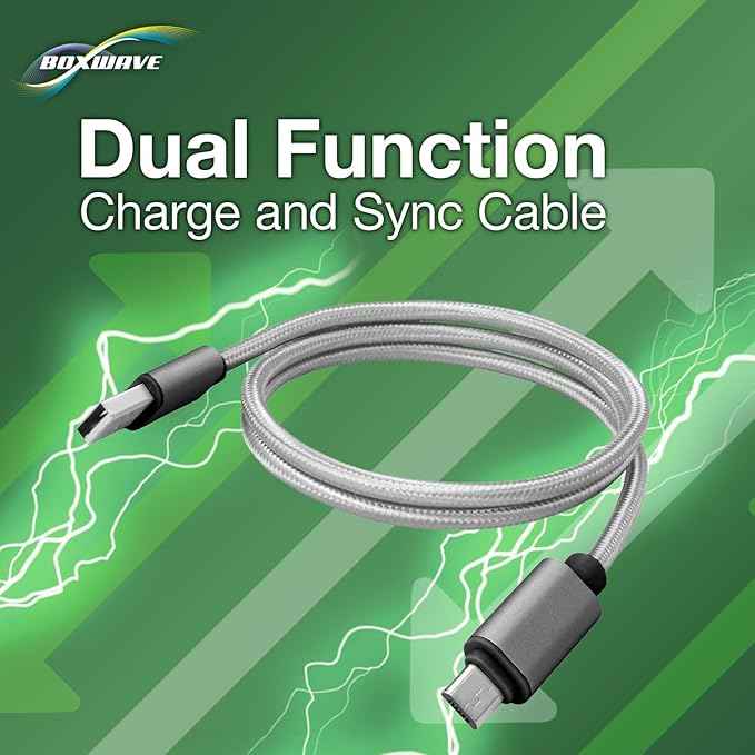 BoxWave Cable Compatible with LARQ Bottle PureVis 17 oz - Micro USB DuraCable, Braided Micro USB Charging Cable - Space Grey