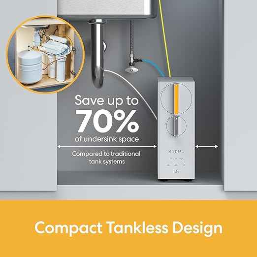 Brio SIMPL Reverse Osmosis Tankless Water Filter System for Clean Drinking Water | 4-Stage Undersink 0.0001 Micron RO Filtration | Reduces PFAS, Dirt, Rust, Chlorine, VOCs & Heavy Metals | 600 GPD