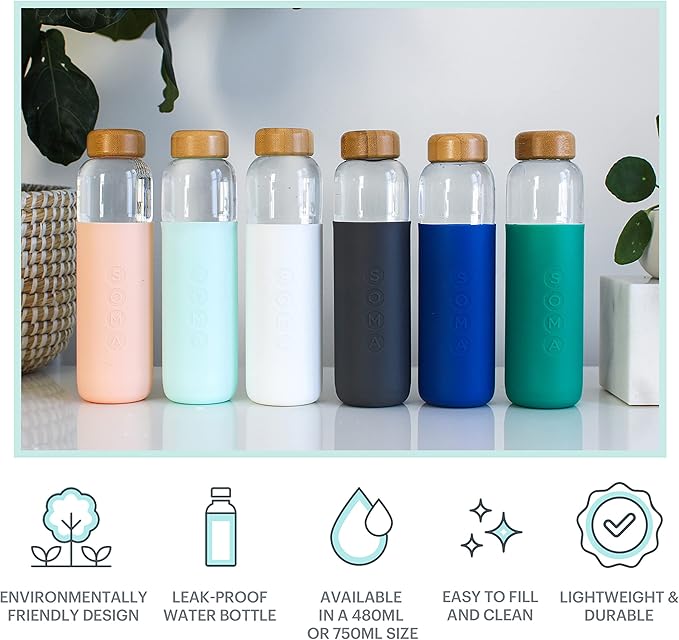 Full Circle V.2 17 oz. Glass Water Bottle - Emerald
