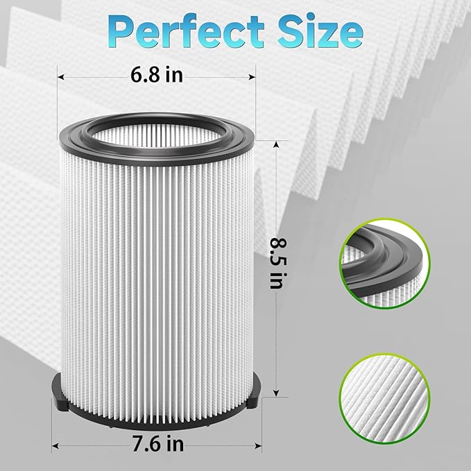 Vf4000 Filter Compatible with RIDGID Vacs 5 Gallons and Larger Vacuum Cleaner (2 Pack VF4000 Filters + 4 Pack VF3502 Bags) - AquaVibe