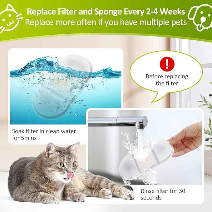 4 Pack Replacement Filters for Capsule Cat Water Fountain PLWF002, ZEKIRY Cat Water Filter Replacement, Triple Filtration Pet Water Fountain Filters