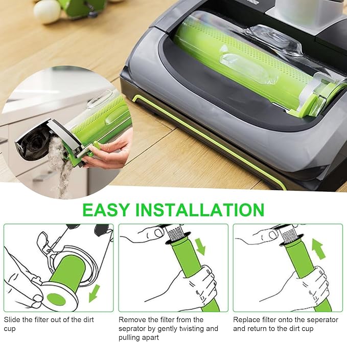 Vacuum Filter Compatible with Bissell AirRam Stick Vacuum Cleaner - Compare to Part # 1611215 for Models 1984 19844 1984B 1984C 2144 21448 19841 Replacement Filters Part(2 Pack) - AquaVibe