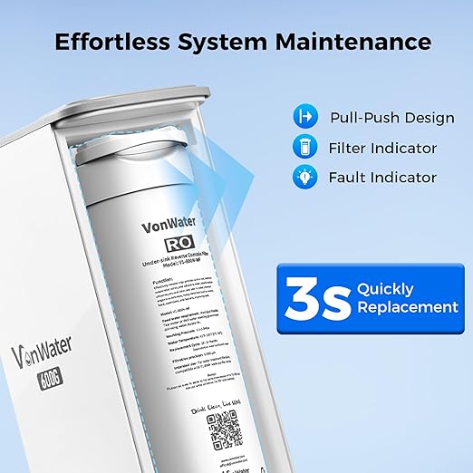 All-in-1 600GPD Under Sink Reverse Osmosis Water Filter, Tankless RO Water System, Multistage Filtration System, Reduce TDS PFAS, NSF/ANSI 372,FCC,FDA,CA65 Listed, 2:1 Pure to Drain, V1-600N