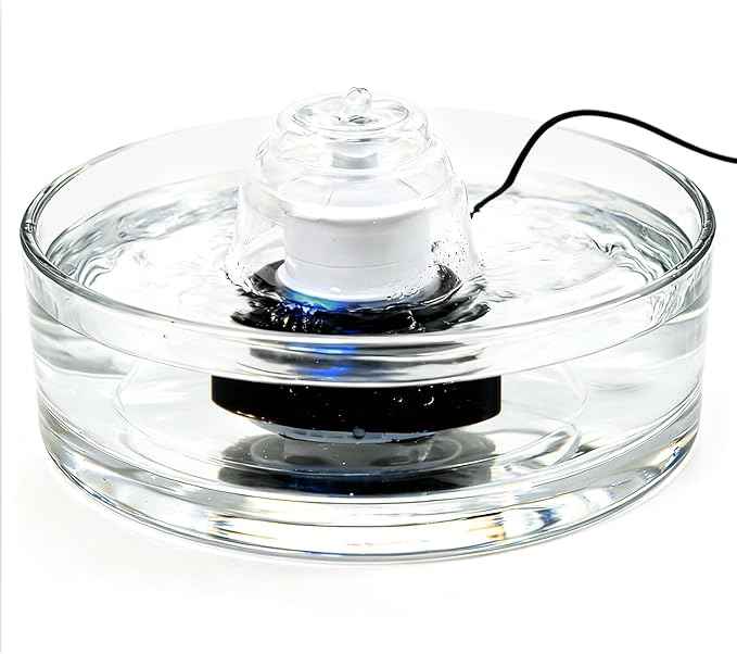 Glass Cat and Dog Water Fountain 90oz/2.7L, Automatic Pet Water Dispenser with Quiet Pump, Drinking Fountain for Cats and Small Dogs, Easy to Clean