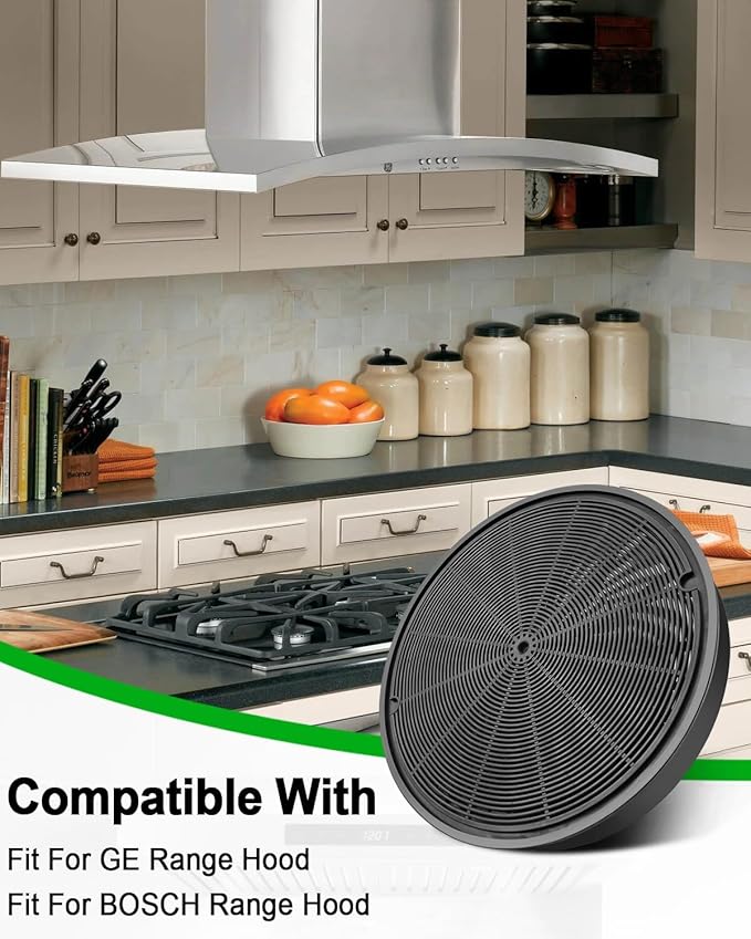 JXCF72 Charcoal Filter Replace WB02X24842 HUIF06UC 11013078, Carbon Filter Fit for GE BOSCH Range Hood JVW5301BJ1TS JVW5301EJ1ES JVW5301EJ2ES JVW5301FJ1DS, 2 Pcs