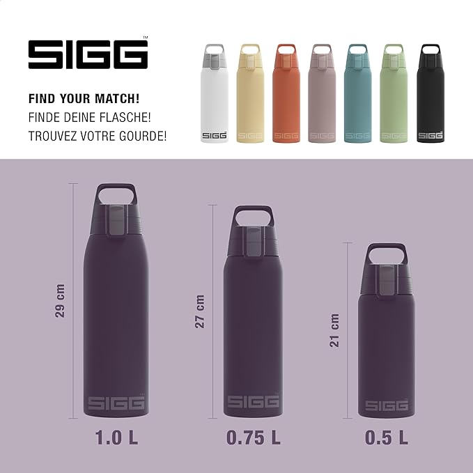 SIGG - Shield Therm- Stainless Steel Insulated Water Bottle - Carbonated Drinks, Leakproof, BPA Free, Recycled, 25, 34Oz